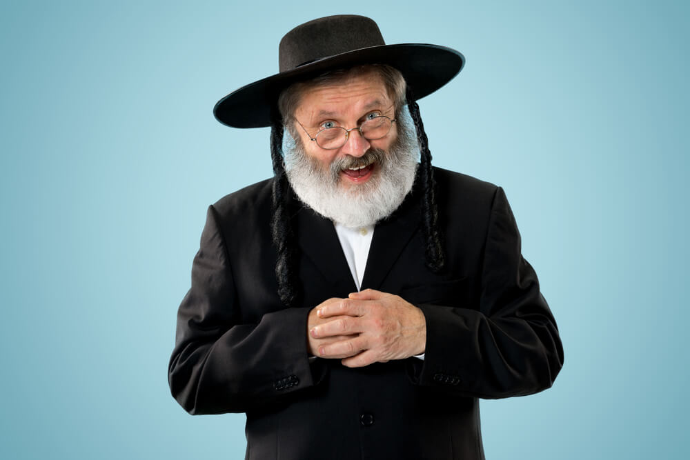 Portrait of Senior Orthodox Jewish Man at Studio.