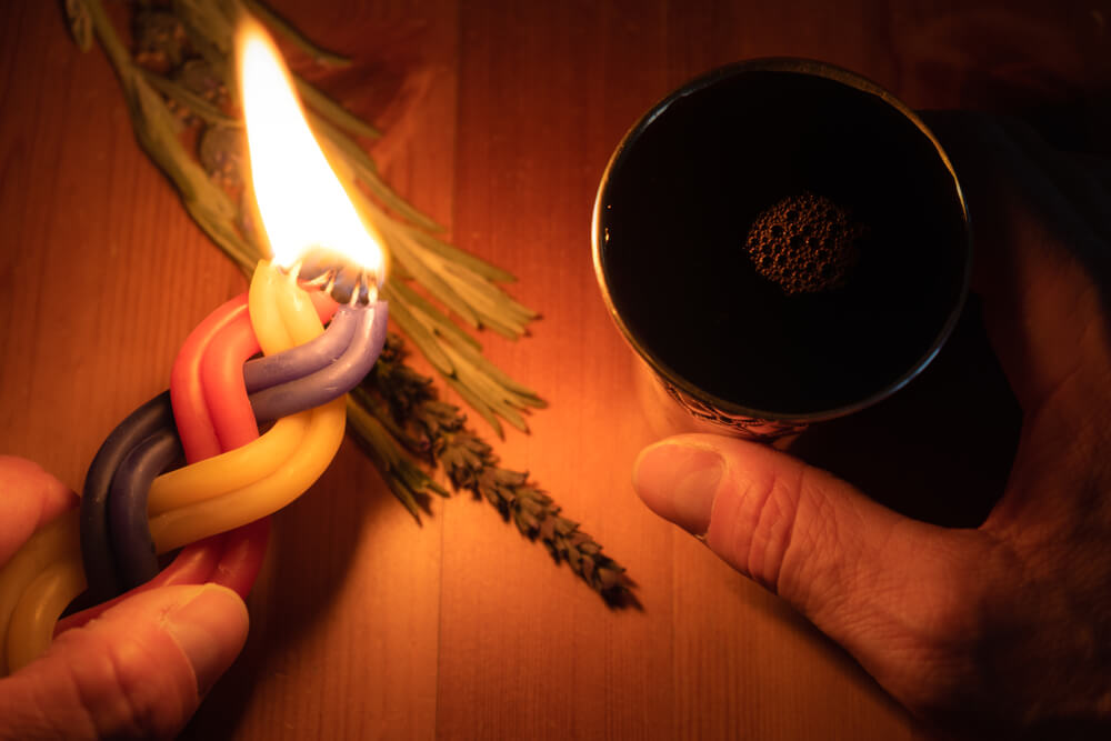 When the Shabbat Ends, It Is a Jewish Custom to Light a Multi-Wick Candle, Smell Fragrant Plants and Say a Blessing on Wine.